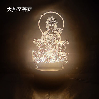 LED Night Light USB Buddha Lamp Shurangama Mantra Heart Sutra Attract Wealth