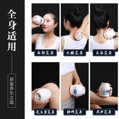 Multifunctional Moxibustion Pot Ceramic Guasha Cup Moxa Pot Wormwood Tool 艾灸艾条艾草