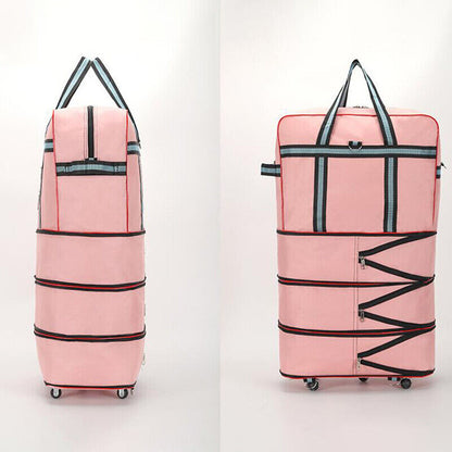 Oxford Luggage Box with Wheels Travel Bag Foldable Moving Storage Large Capacity