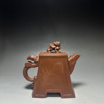 vintage chinese yixing purple clay teapot zisha ceremony carving Collectible art