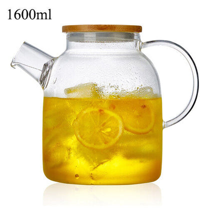 Glass Teapot With Lid Stainless Steel Infuser Strainer Tea Set Kettle Drinkware