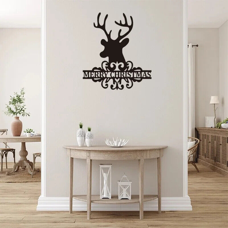 Christmas Elk Metal Welcome Sign, Christmas Decoration, Metal Silhouette