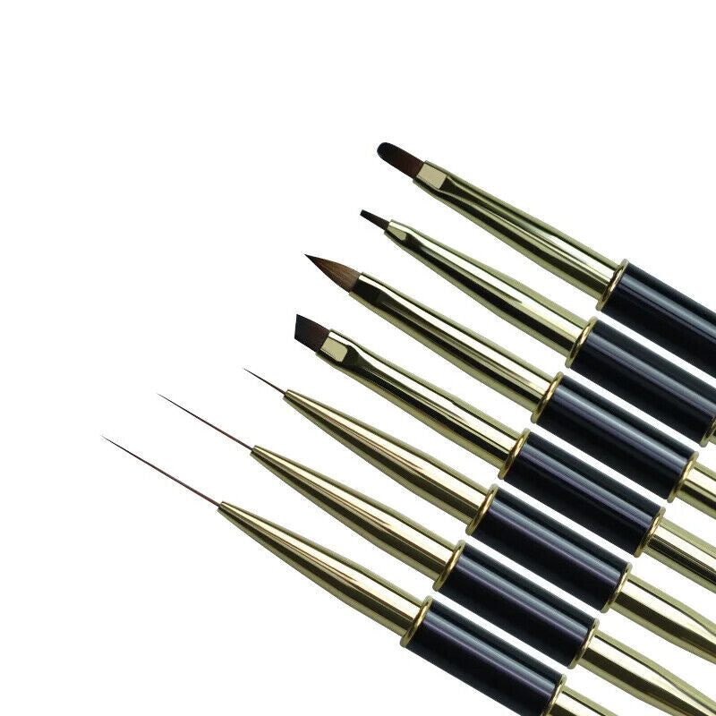 Nail Art Tool Dual End Stripe Liner DIY Liquid Powder Acrylic Painting Brush Pen