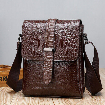 Top PU Leather Men's Bag, New Crocodile Print Business Shoulder/Messenger bags
