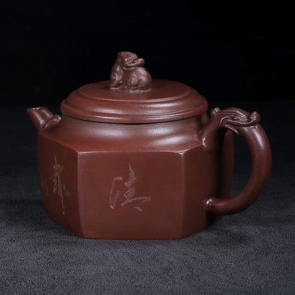 Vintage Chinese Yixing Purple Clay Teapot Zisha Ceremony Collection Calligraphy