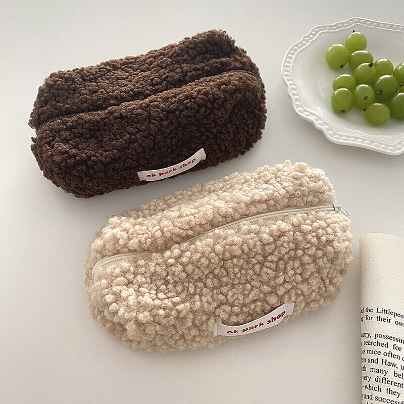Cashmere Pencil Bag Case for Colored Pencils Plush Pencil Bag Zipper Bag QF