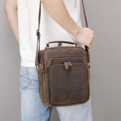 Men's Shoulder Bag Double Pocket Flap Messenger Bag Man Handbag