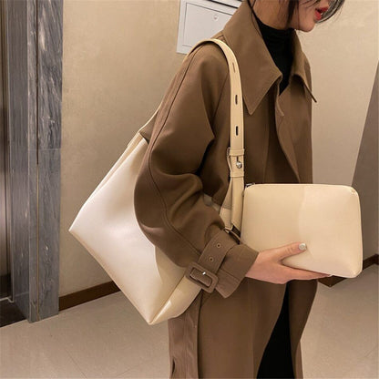 2 Sets Totes Bag PU Leather Shoulder Bags Women Female Travel Bag Lady Bag