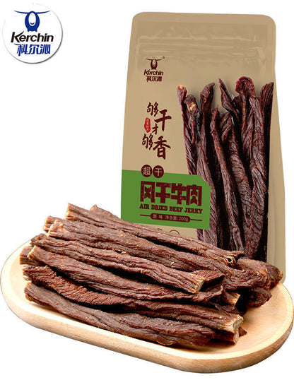 科尔沁风干牛肉干200g Chinese Beef Jerky Snack Food Inner Mongolia Niurougan 内蒙古特产袋装