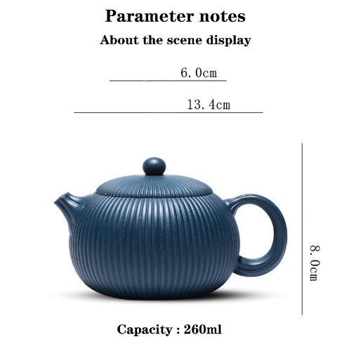 260CC Handmade Yixing Teapot Azure Clay Pot Chinese Kettle Kung Fu Zisha Tea Set