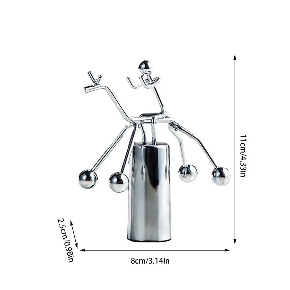 Physics Balance Toys Creative Manual Swing Ball Iron Couple Figurines Desk Decor