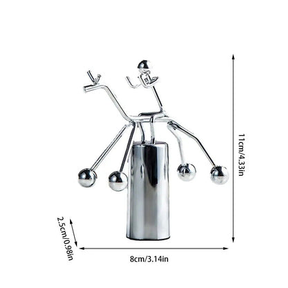 Physics Balance Toys Creative Manual Swing Ball Iron Couple Figurines Desk Decor
