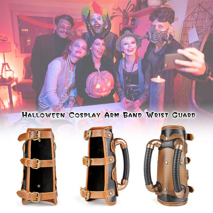 Steampunk PU Leather Knights Wristband Medieval Bracers Cosplay Halloween 1PC