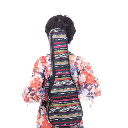 Ethnic Style Thicken Ukulele Bag Case Backpack 21 23 26 Inch Ukelele Mini Guitar