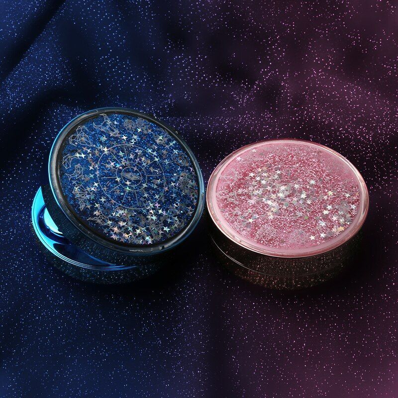 Contact Lens Case Fashion Portable Glitter Bling Stars Eye Care Storage 72x25mm
