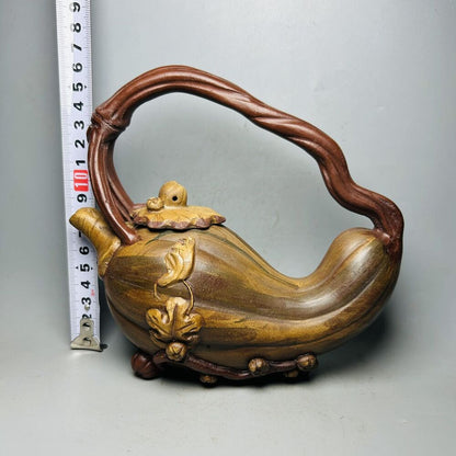 Vintage Chinese Yixing Purple Clay Teapot Zisha Ceremony Pumpkin Tea Set Rare