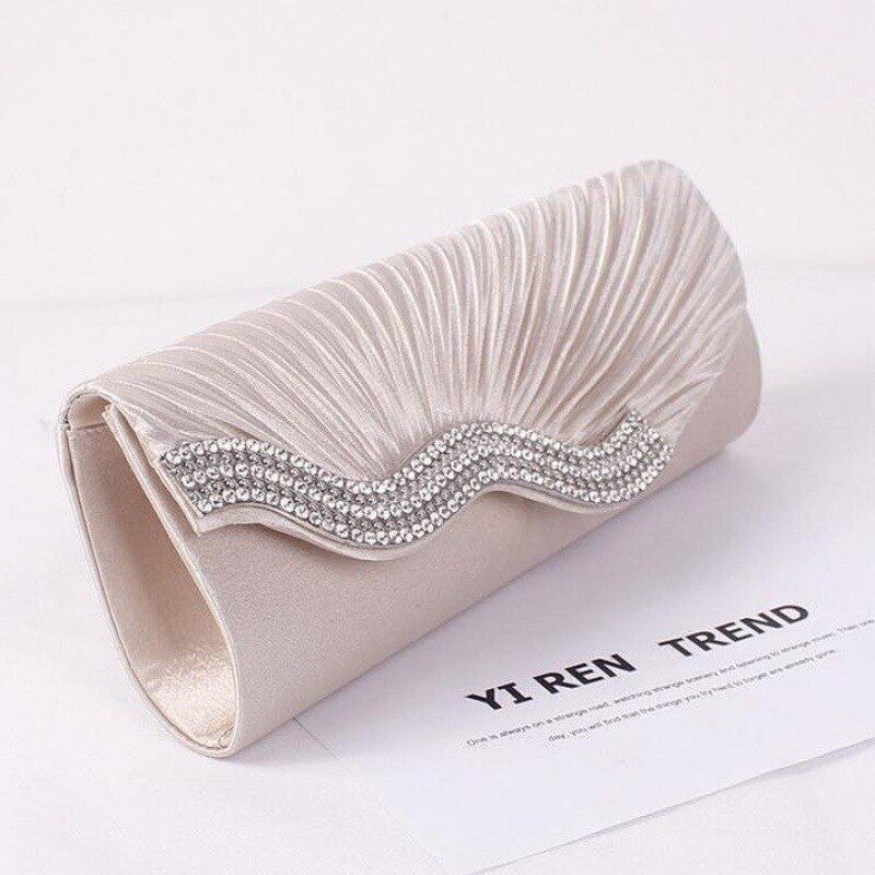 Rhinestone Evening Bag Fashion Purse Envelope Chain Clutch Handbags 27*10*5 CM