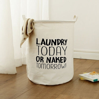 Laundry Basket Folding Dirty Clothes Organizers Storage Bag 50x40cm Cotton Linen