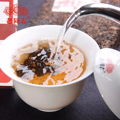 250g 2021 Old Comrade Ripe Puer Tea Brick Haiwan 9988 Shu Puer Tea