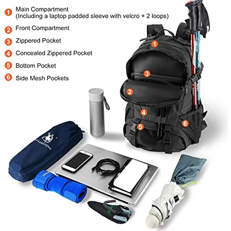 Military Tactical Backpack Men's Bag Hiking Day Bag Rucksack