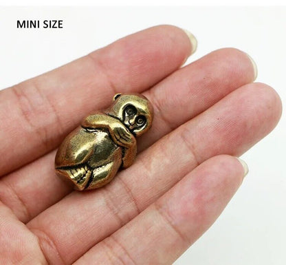Incense Holder Mini Vintage Brass Monkey Statue Figure Home Sculptures 2.9x1.5cm