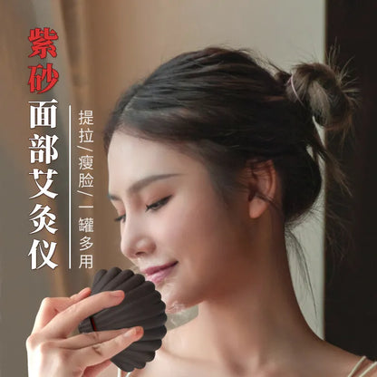 Purple Sand Gua Sha Pot Massage Moxibustion Shell Moxa Tool 紫砂艾灸罐 面若桃花灸 贝壳艾灸罐