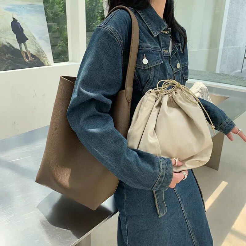 Bucket Tote for Women Sling Shoulder Bag Handbag Shopper with Small Bag