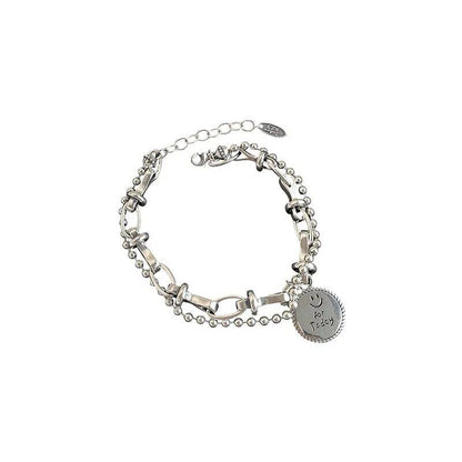 Vintage Creative Retro Punk Geometry 925 Sterling Silver Chain Women Bracelet