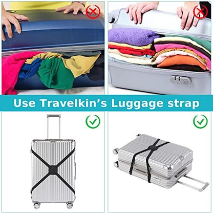 Travelkin Luggage Straps Bag Bungees add a Bag, One size, BLACK-2 PACK