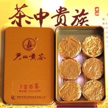 Hunan Junshan Huang Cha Jun Shan China Yellow Tea Mini Gold Coin Cake 30g Box