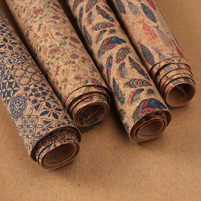 100x138cm Natural Cork Leather Fabric DIY Printed Textured Bag Furniture Decor