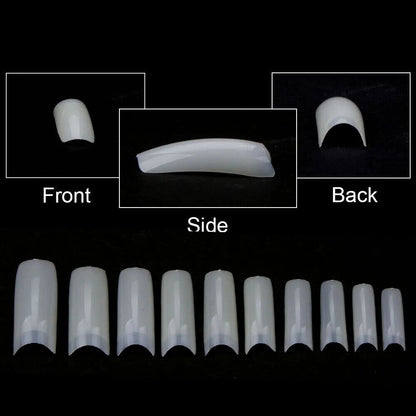 Nail Capsule 500Pcs Acrylic Transparent Artificial Full Cover Nails Tip Manicure