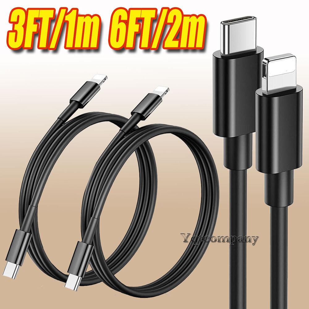 2-Pack Fast Charger USB C Charging Cable For iPhone 14 13 12 Pro Max Plus mini X