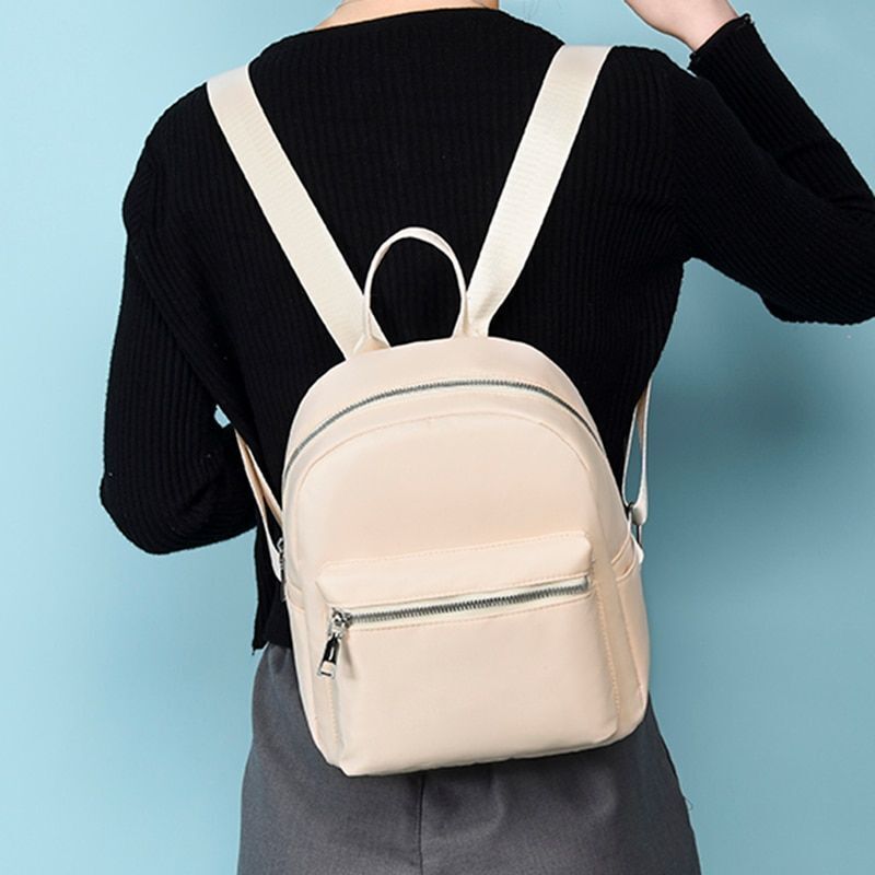 Waterproof Oxford Backpack Quality School Bags Solid Color Travelling 21*9*25 CM