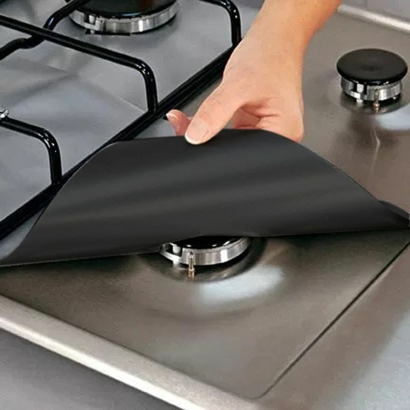 4Pcs/Lot Gas Stove Protector 27x27cm Burner Cleaning Pad Liner Cover Kitchen Mat