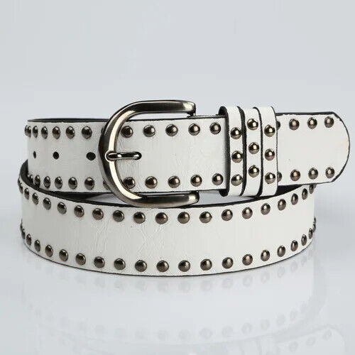 Women's Belt PU Leather Alloy Pin Buckle Fashion Punk Style All-Match Waistbands