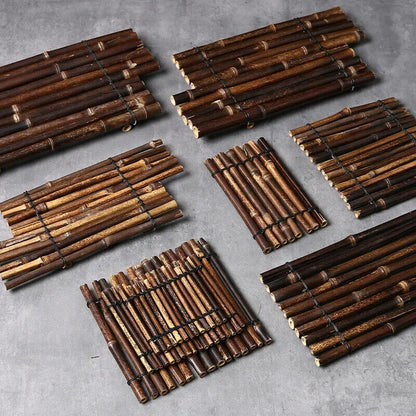 Bamboo Crafts Sushi Plates Japanese Korean Restaurant Sashimi Trays Dishes Decor