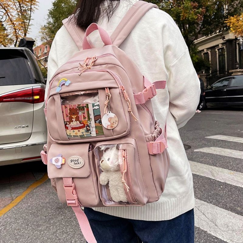 Women Backpacks Waterproof Multi-Pocket Nylon School Student Bag 40*11*30 CM 1PC