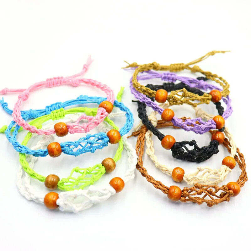 Fashion Bracelet Healing Crystal Netted Holder Quartz Ornament Meditation Amulet