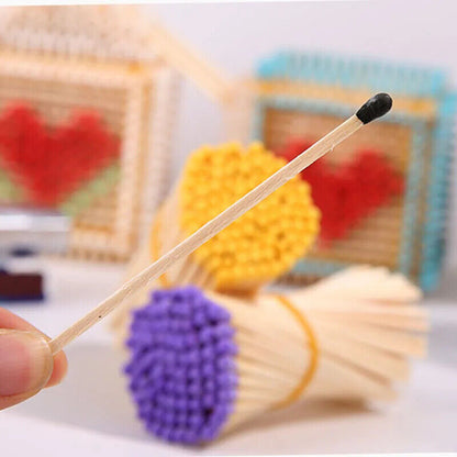Matches 80Pcs Wood Various Size Colorful Match-Head Safety Lighting Candles Tool