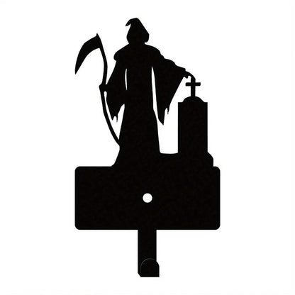 Halloween Wall Decor Hooks, Metal Key Holder Grim Reaper Wall Hanger Organizer