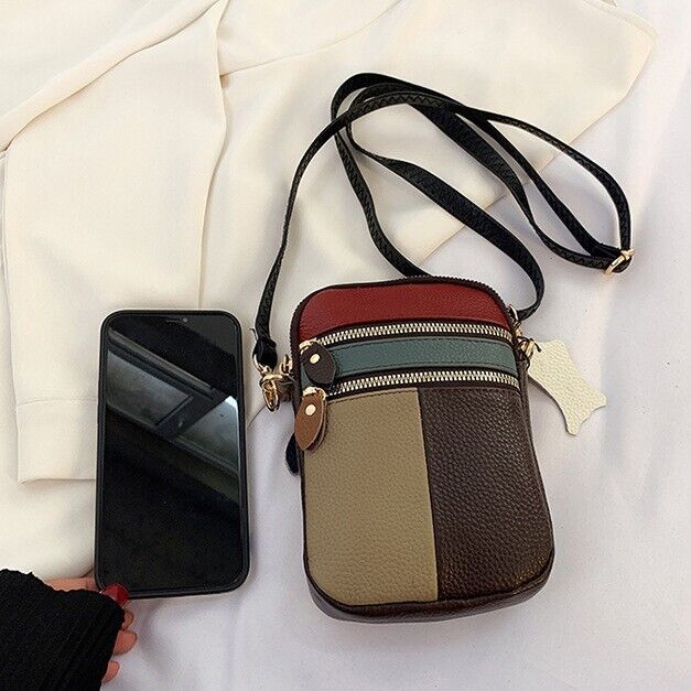 100% Genuine Leather Crossbody Bags Colorful (Random) Women's Sling Shoulder Bag