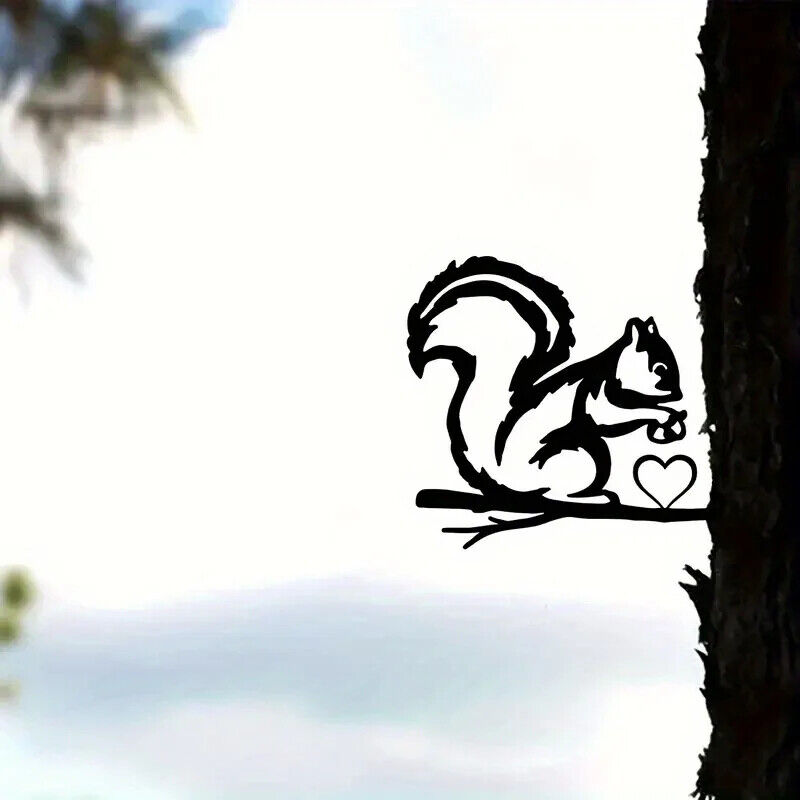 Add a Touch of Whimsy to Outdoor Space with Metal Big Tail Squirrel Wall Art