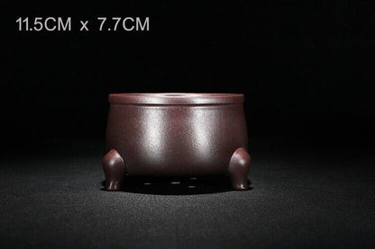 4.5" New Vintage Yixing Zisha Semi Cascade Shohin Bonsai Pot Round Simple