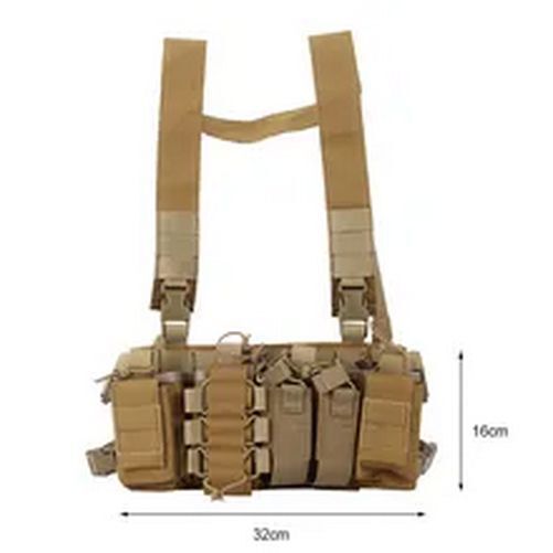 Military Army Gear Tactical Vest Chest Rig Bag Radio Harness Front Pouch Holster