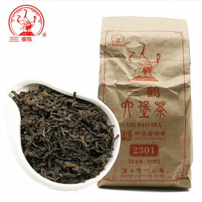Three Cranes Sanhe Loose Liupao Tea Dark Tea 2301 Aged Teas 250g/8.8oz