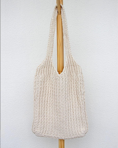 ENBEI Women's Shoulder Handbags Hand crocheted Bags large White