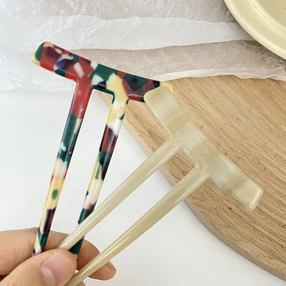 Women Hair Accessories Acetic Acid U-Shaped 2 Teeth Hairpin Fork Clips 9.6x6.6cm