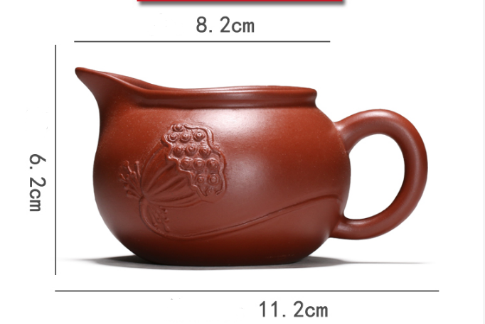 Yixing purple sand Dahongpao fair cup lotus leaf tea leakage tea set