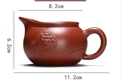 Yixing purple sand Dahongpao fair cup lotus leaf tea leakage tea set